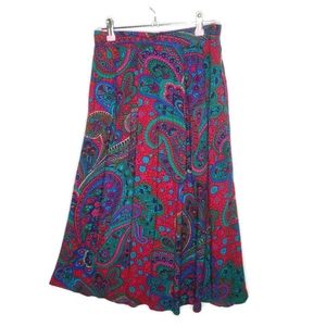1980s Paisley Midi Vintage Skirt by Jordache